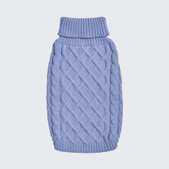 Cable Knit Dog Sweater - Blue