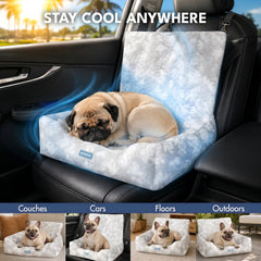 Frostcore™ Dog Cooling Car Seat Bed - Clouds Grey