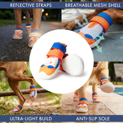 Hot Pavement Pawtector Dog Shoes - Orange Blue