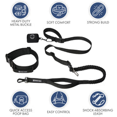 Comfort Control Collar and Multipurpose Leash Set - Black