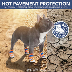 Hot Pavement Pawtector Dog Shoes - Orange Blue