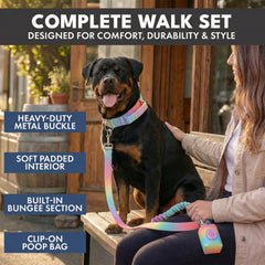 Comfort Control Collar and Multipurpose Leash Set - Pastel Icing